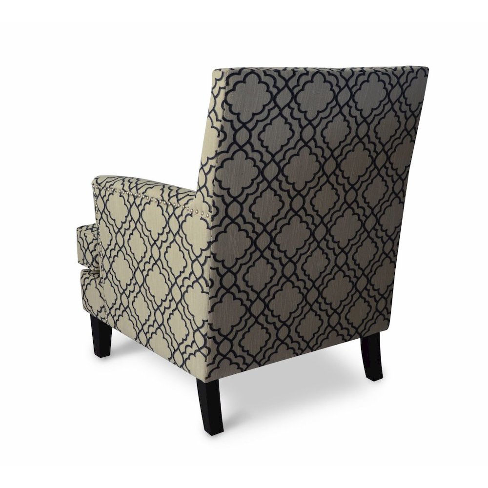 Aubrey Contemporary Geometric Upholstered Accent Chair with Nailhead Trim. Picture 4