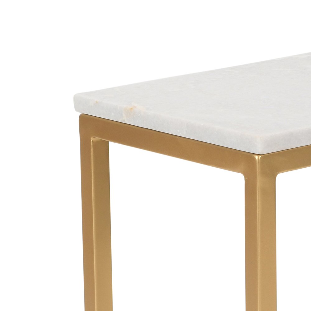 Aurora Solid Marble Modern Luxury Glam Accent C-Table (Set of 2). Picture 6