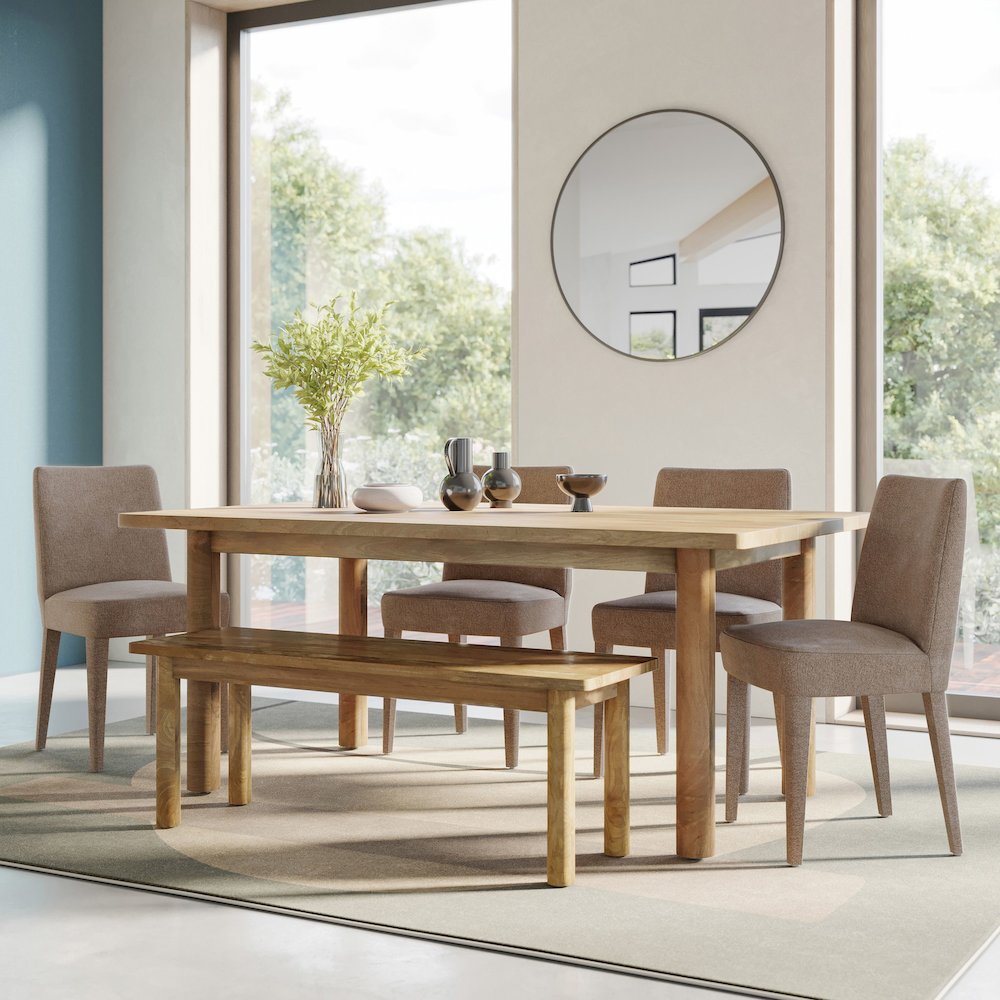 Bodhi 70" Rustic Solid Wood Dining Table. Picture 9