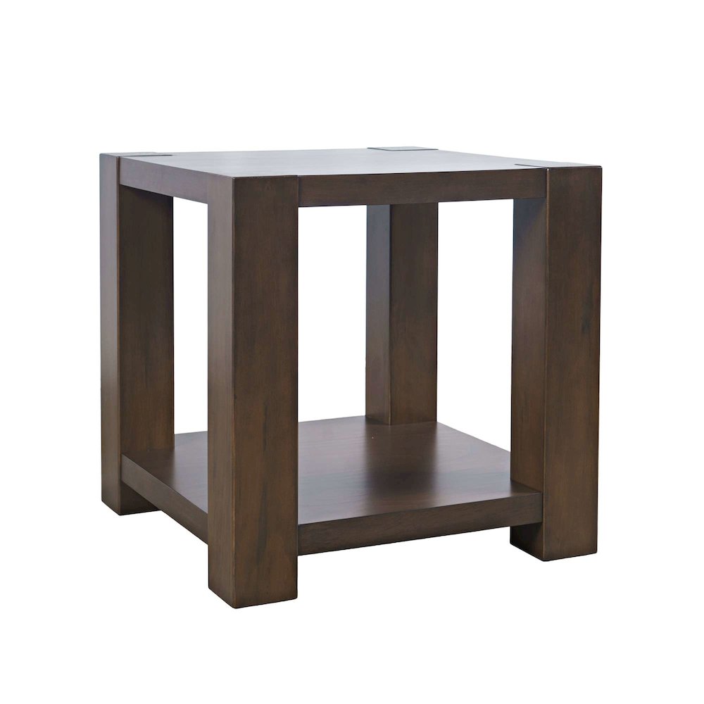Brownstone 24" Transitional Modern Block-Frame Square End Table with Storage. Picture 3