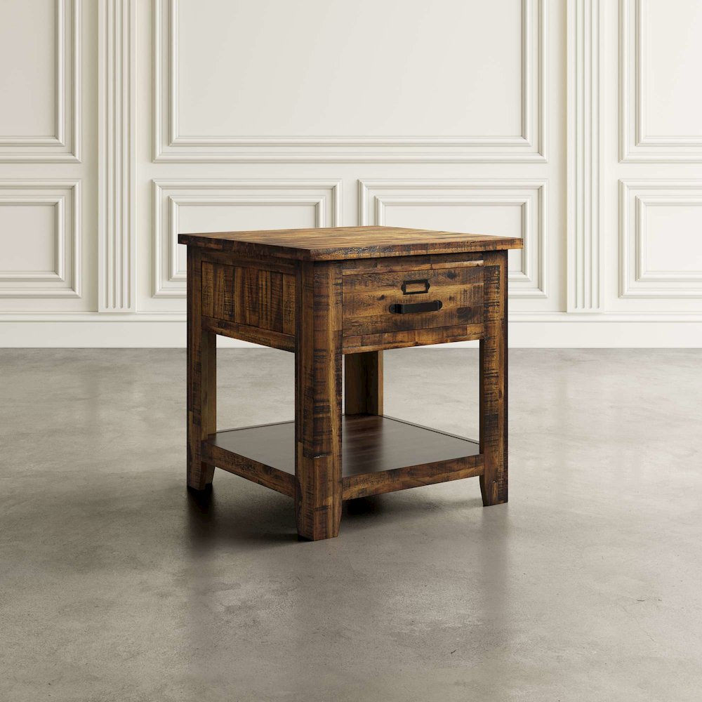 Cannon Valley Rustic Modern 3-Pc Living Room Coffee/End/Side Table Set. Picture 7