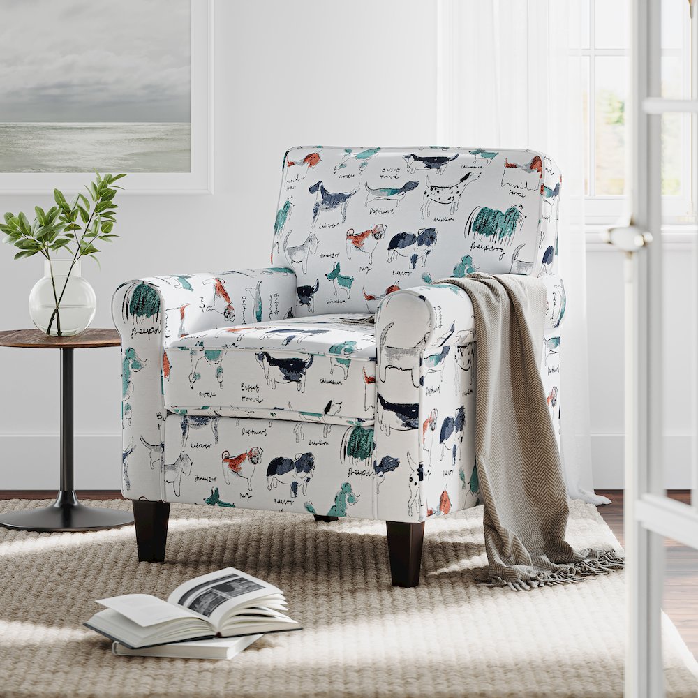 Baxter Puppy Upholstered Classic Traditional Accent Chair. Picture 2