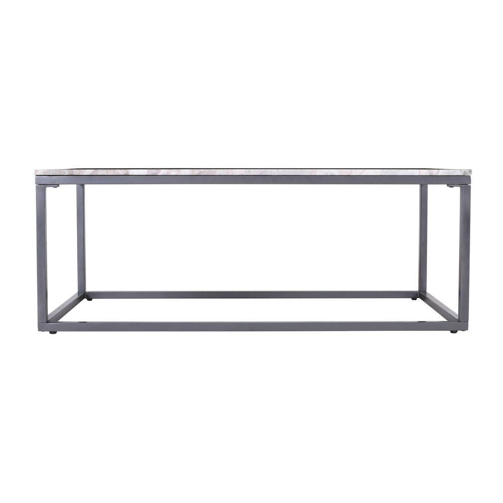 Wynn 48" Modern Luxe Solid Marble Coffee Table. Picture 8