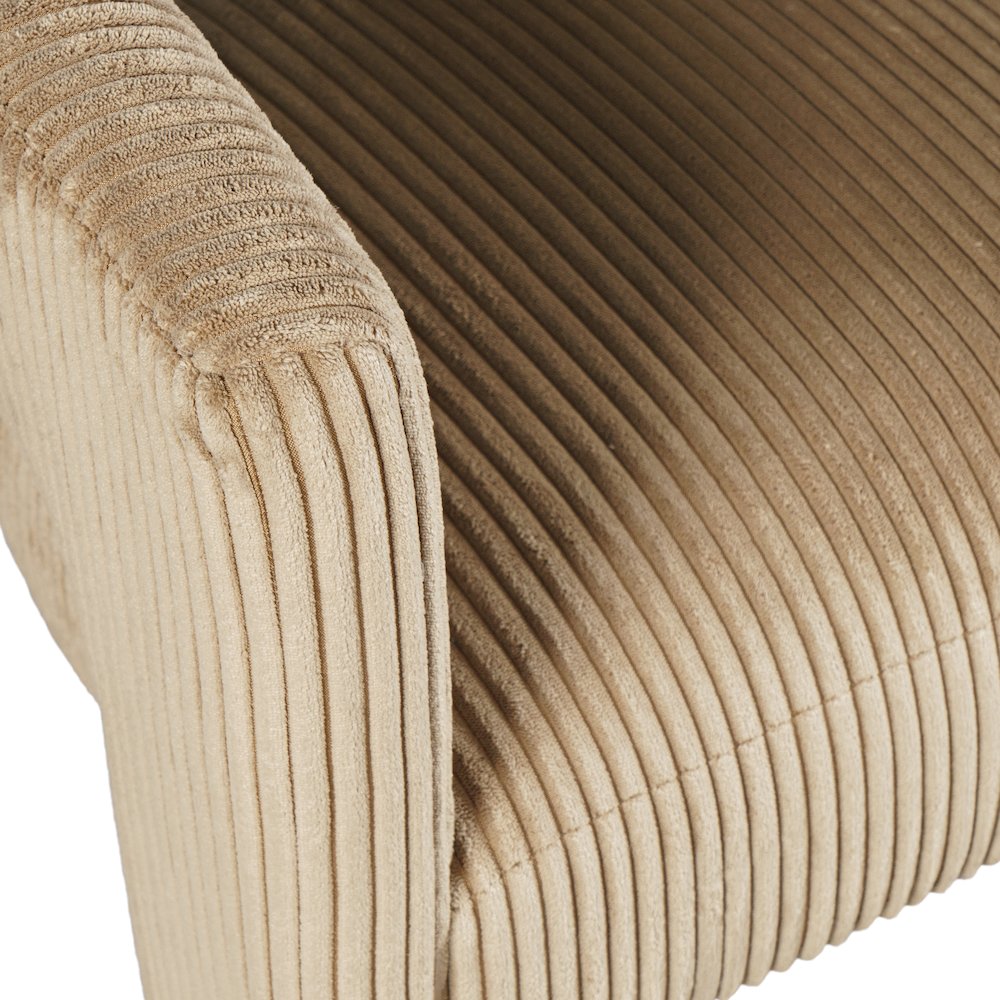 Bowen Modern Three-Leg Upholstered Accent Dining Armchair with Corduroy Fabric. Picture 3
