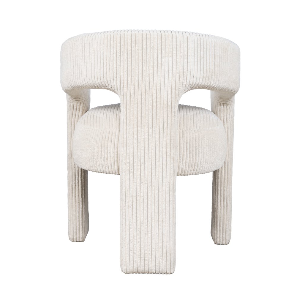 Bowen Modern Three-Leg Upholstered Accent Dining Armchair with Corduroy Fabric. Picture 6