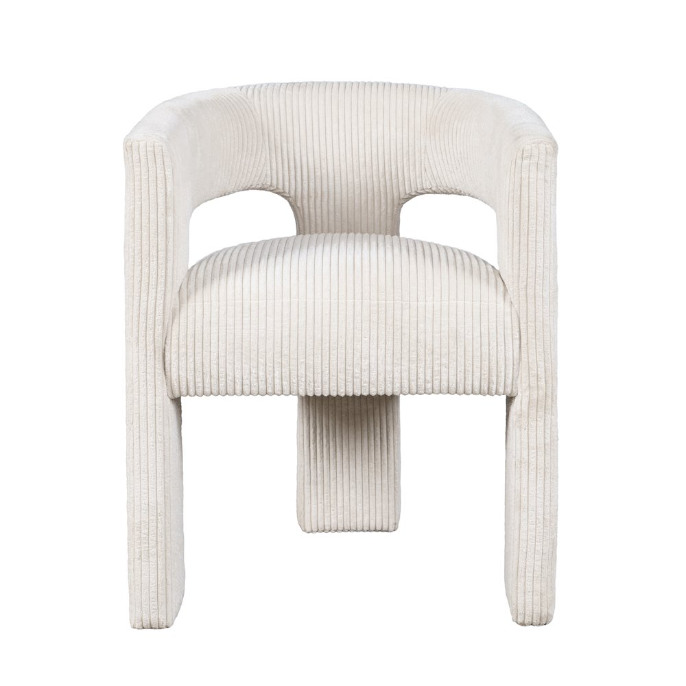 Bowen Modern Three-Leg Upholstered Accent Dining Armchair with Corduroy Fabric. Picture 1