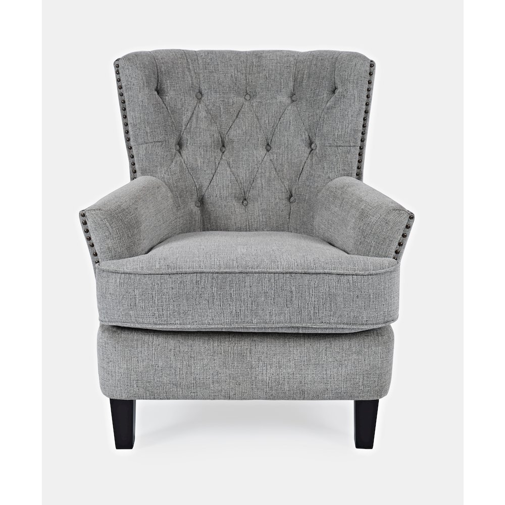 Bryson Transitional Upholstered Accent Chair with Nailhead Trim. Picture 1