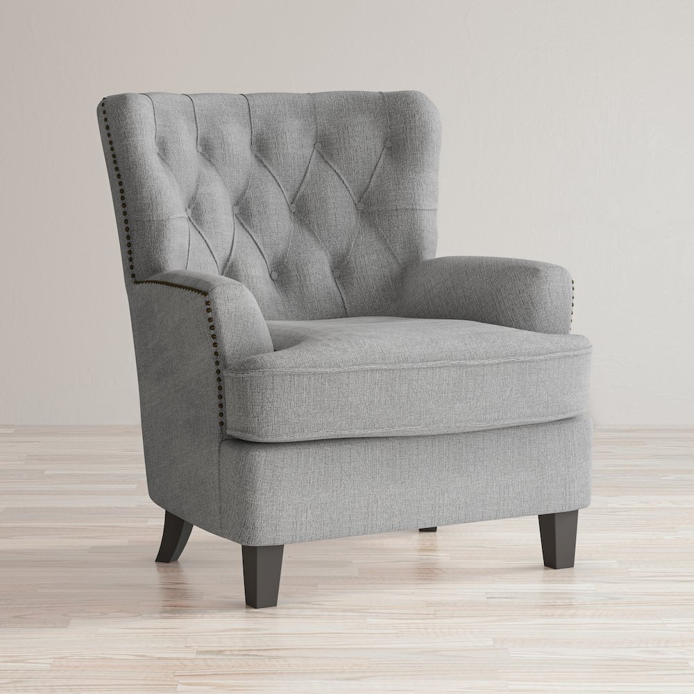 Bryson Transitional Upholstered Accent Chair with Nailhead Trim. Picture 8