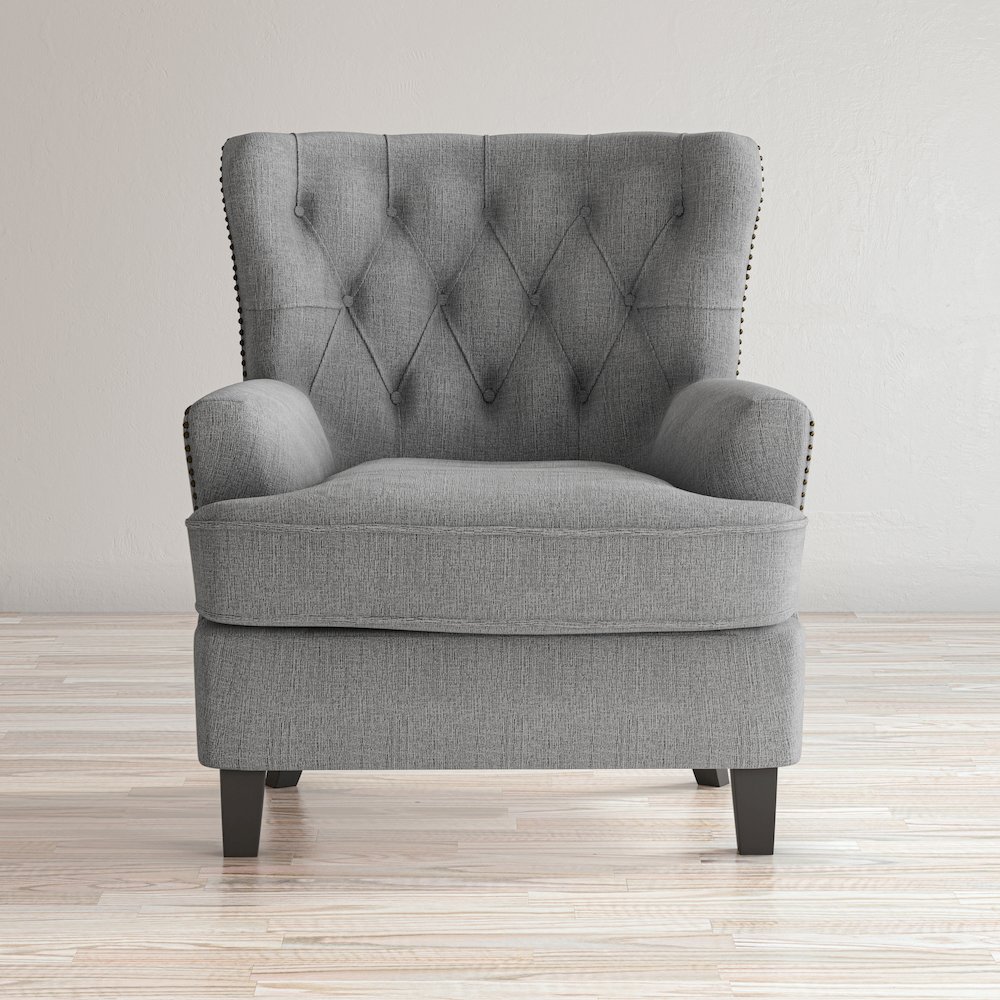 Bryson Transitional Upholstered Accent Chair with Nailhead Trim. Picture 7