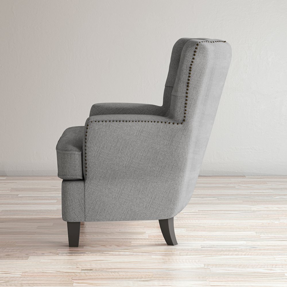 Bryson Transitional Upholstered Accent Chair with Nailhead Trim. Picture 9