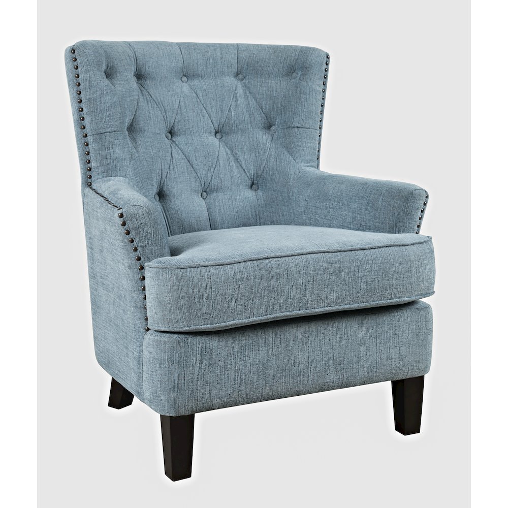 Bryson Transitional Upholstered Accent Chair with Nailhead Trim. Picture 2