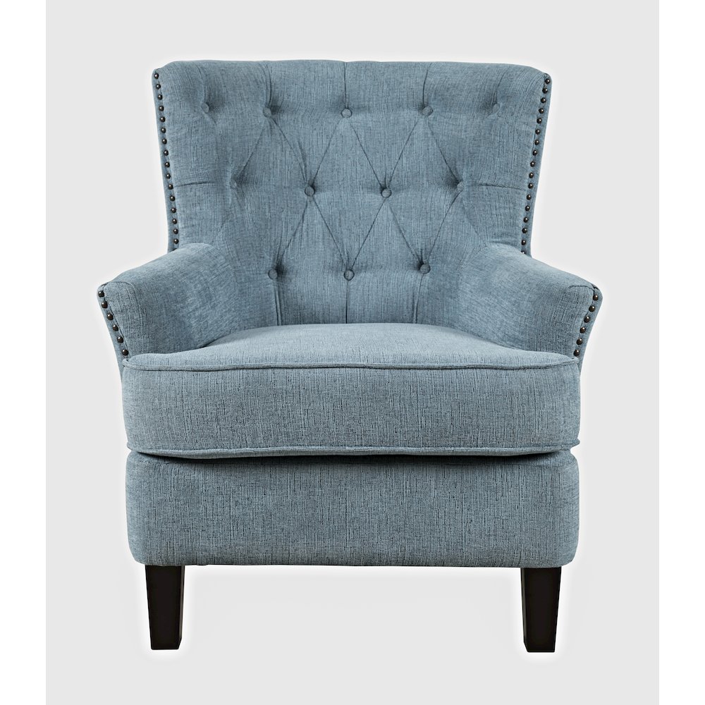 Bryson Transitional Upholstered Accent Chair with Nailhead Trim. Picture 1