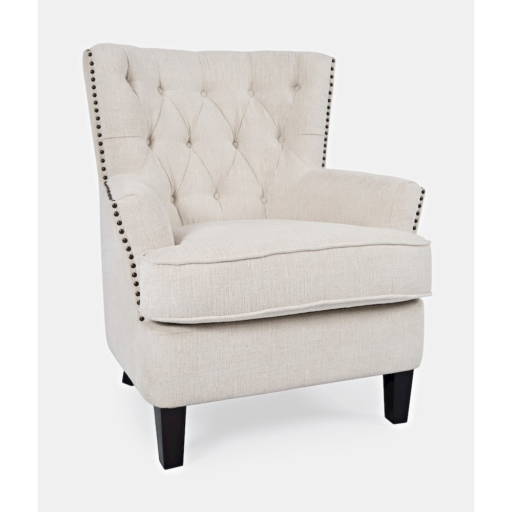 Bryson Transitional Upholstered Accent Chair with Nailhead Trim. Picture 2