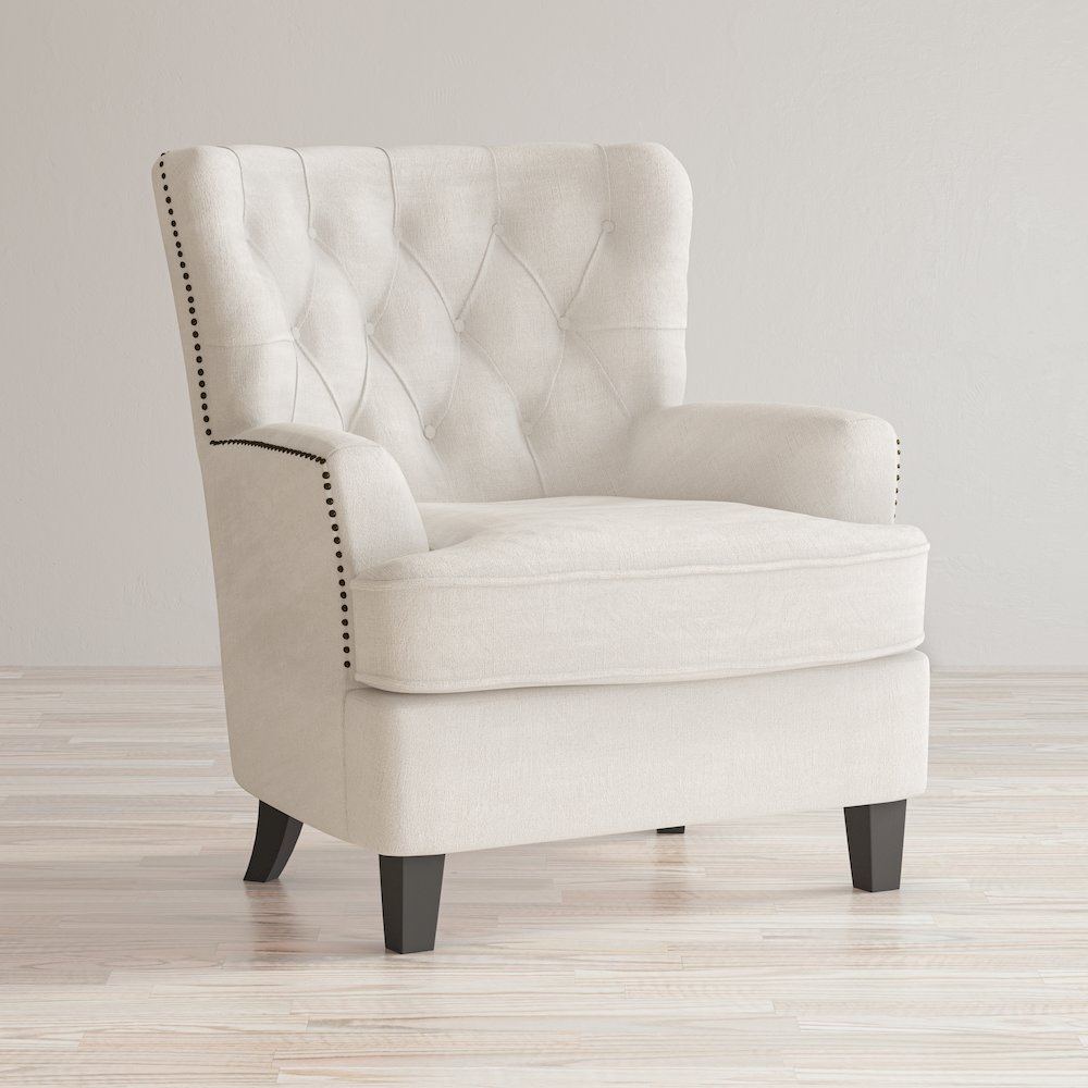Bryson Transitional Upholstered Accent Chair with Nailhead Trim. Picture 9