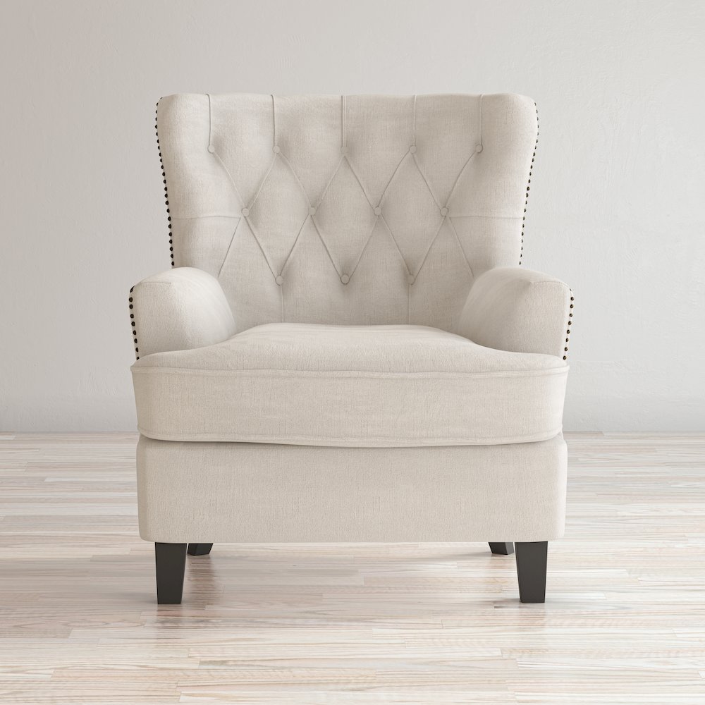 Bryson Transitional Upholstered Accent Chair with Nailhead Trim. Picture 8