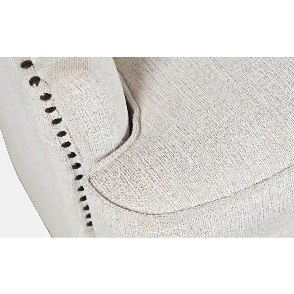 Bryson Transitional Upholstered Swivel Chair with Nailhead Trim. Picture 3