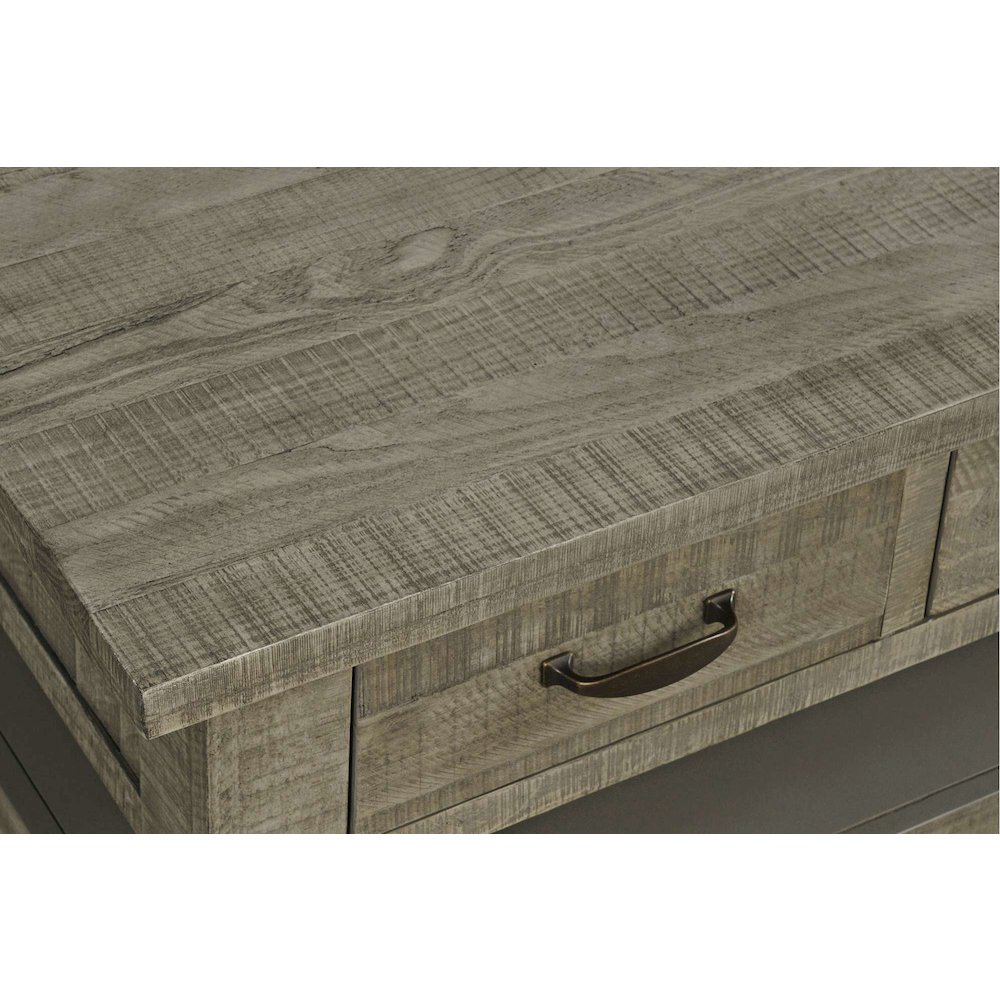 Telluride Rustic Farmhouse 3-Pc Living Room Coffee/End/USB Table Set. Picture 5