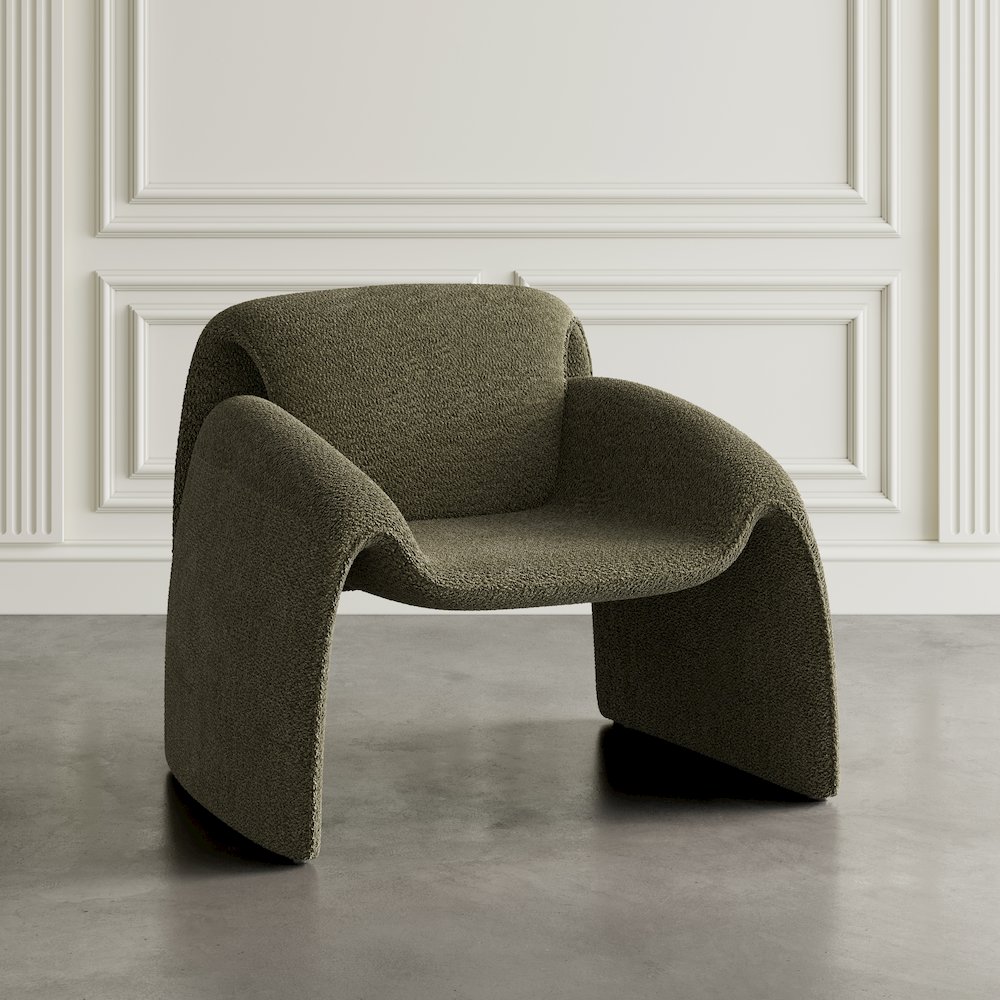 Dolce Mid-Century Modern Bent Angle Upholstered Accent Chair. Picture 9