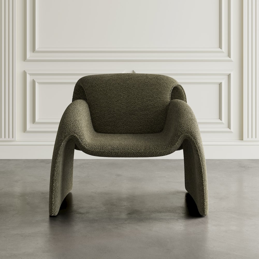 Dolce Mid-Century Modern Bent Angle Upholstered Accent Chair. Picture 8
