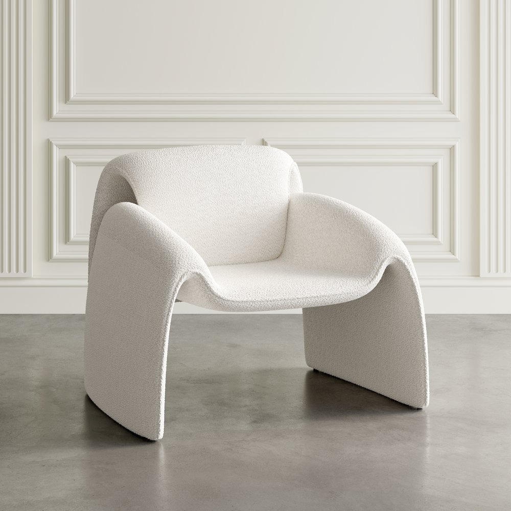 Dolce Mid-Century Modern Bent Angle Upholstered Accent Chair. Picture 9