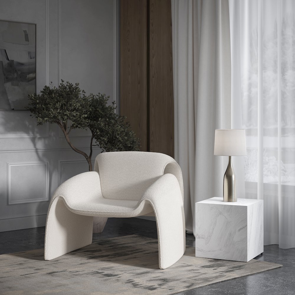 Dolce Mid-Century Modern Bent Angle Upholstered Accent Chair. Picture 7