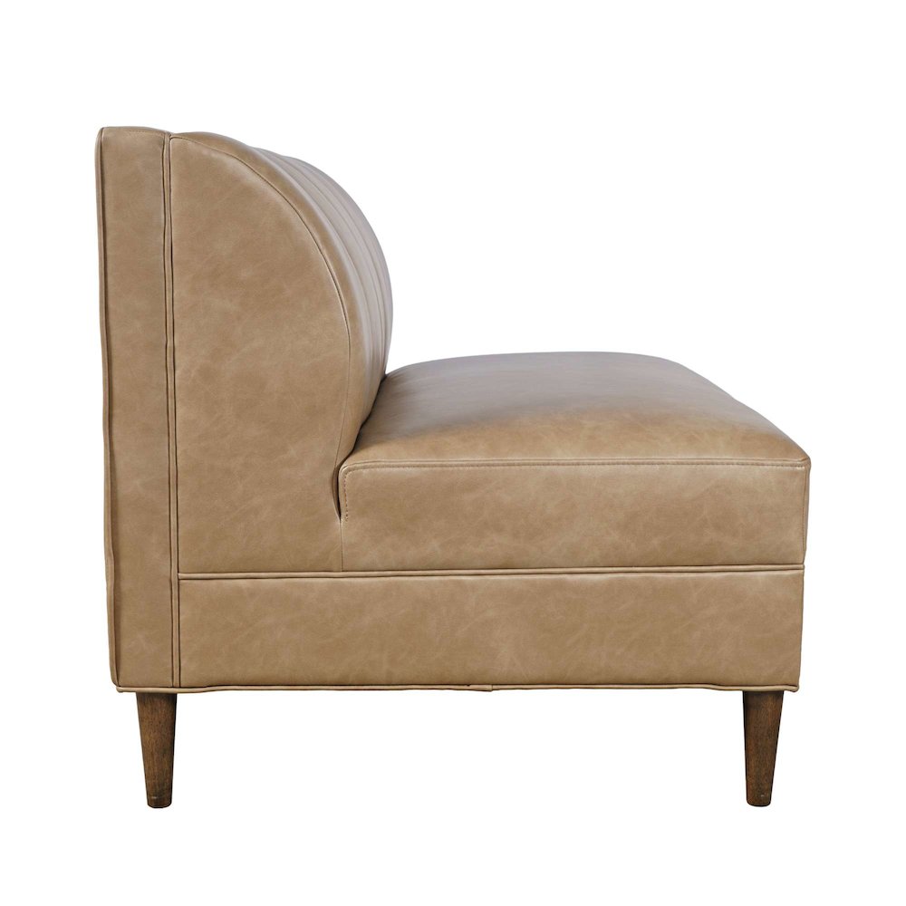 Ruston Modern Banquette Faux Leather Sectional Two Seat Bench. Picture 5