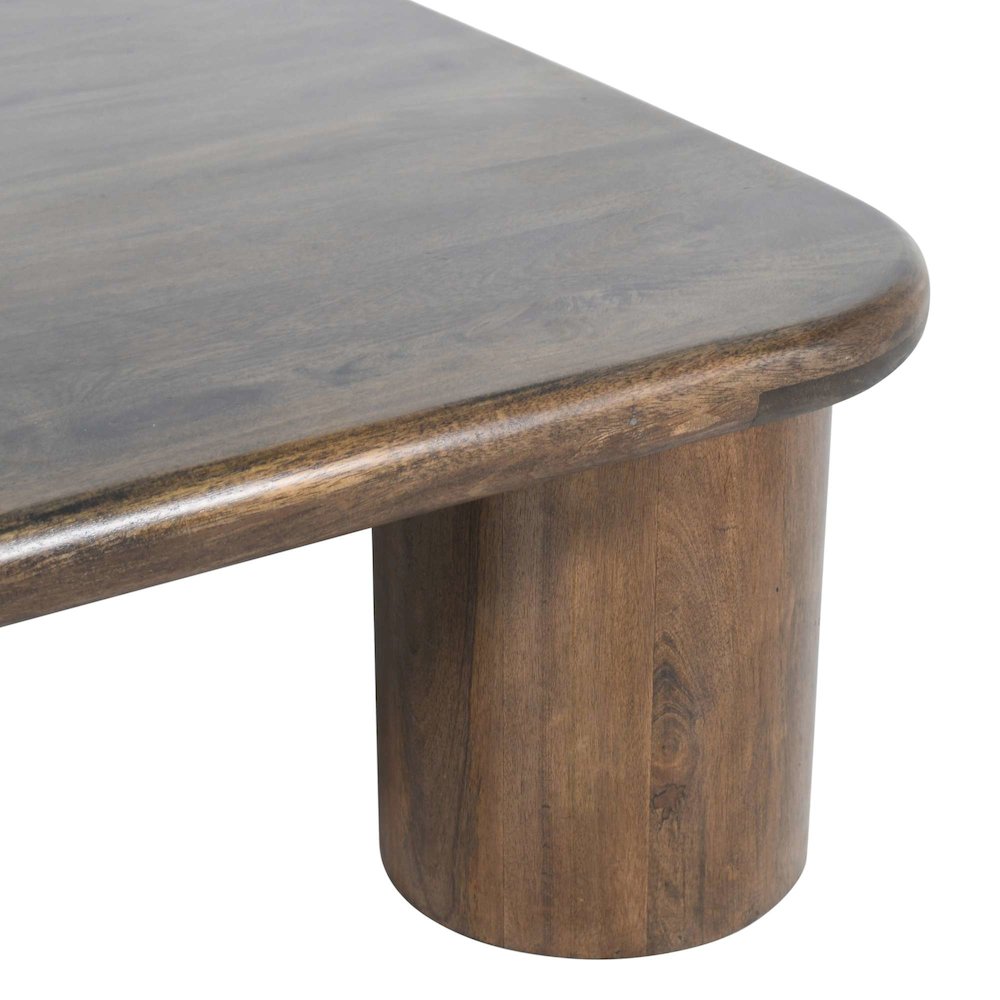 Mandara Global Modern 44" Square Solid Wood Coffee Table. Picture 4