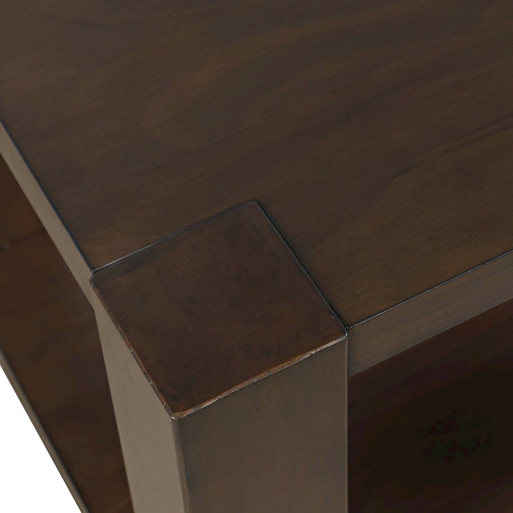 Brownstone 24" Transitional Modern Block-Frame Square End Table with Storage. Picture 4
