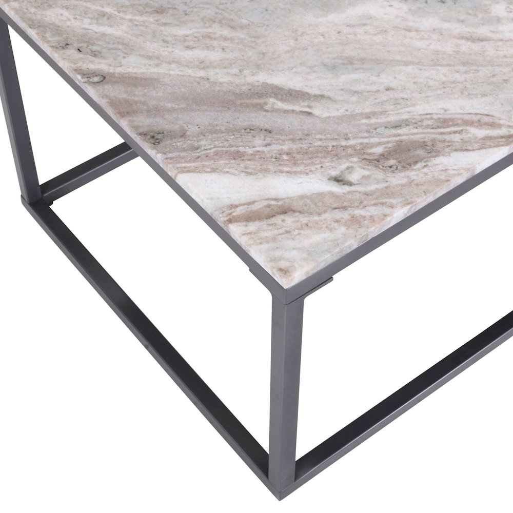 Wynn Modern Luxe 3-Pc Solid Marble Coffee and Matching End Tables Set. Picture 3