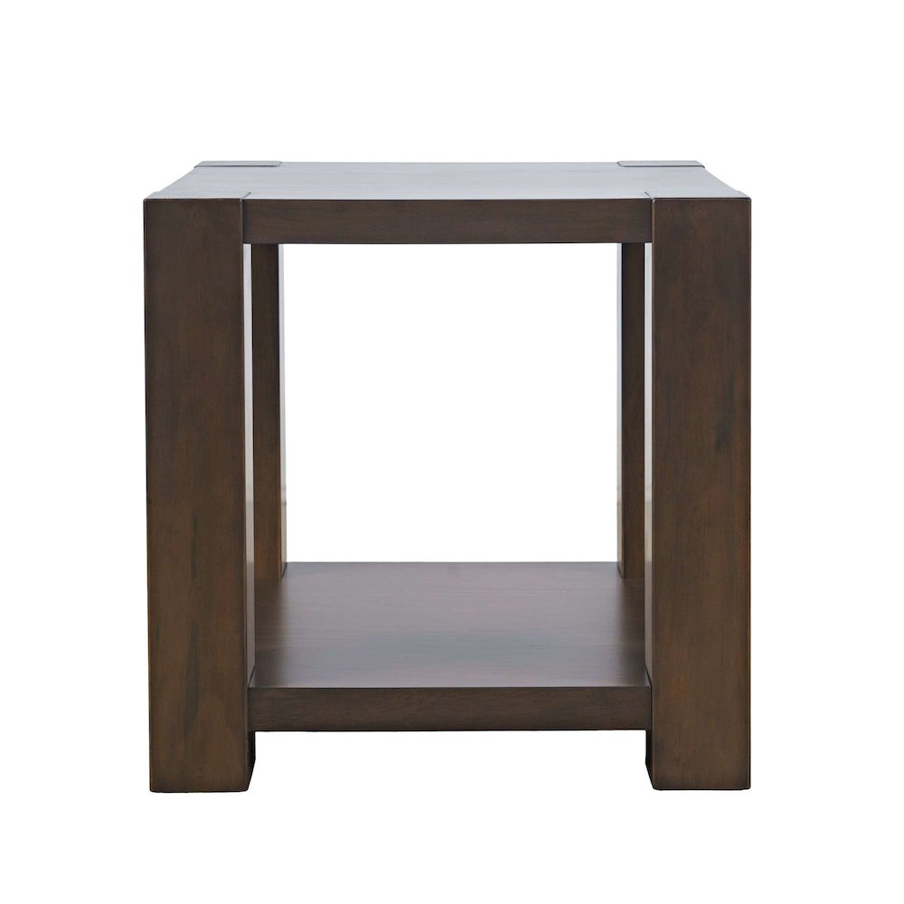 Brownstone 24" Transitional Modern Block-Frame Square End Table with Storage. Picture 1