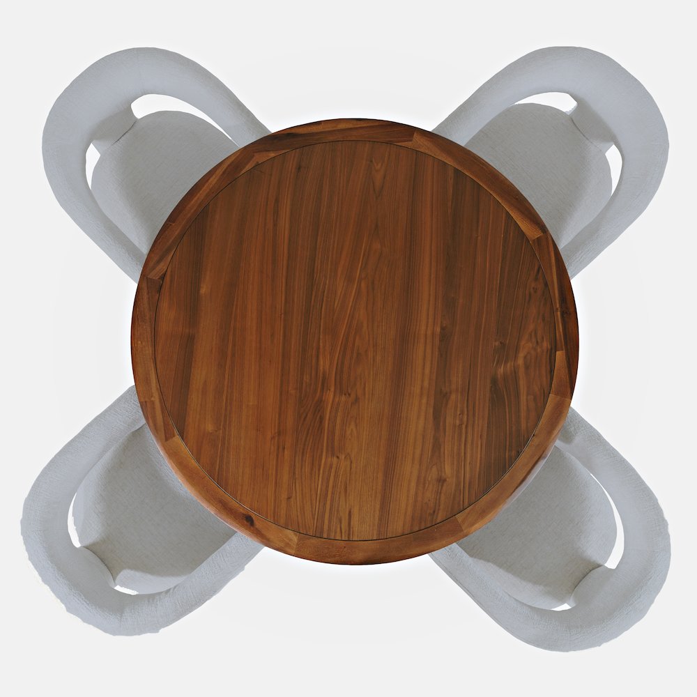Gwen Luxury Mid-Century Modern Five Piece Dining Set with Upholstered Chairs. Picture 6