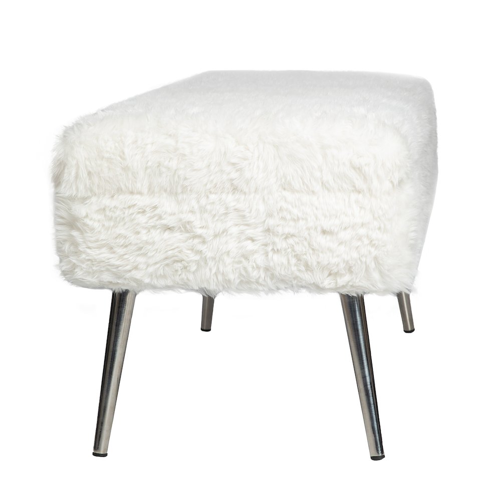 Huggy Luxury Plush Faux Fur Upholstered Storage Bench. Picture 7