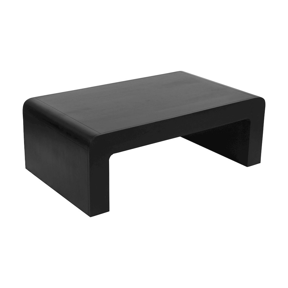 Brooklyn 50" Mid-Century Modern Solid Wood Waterfall Curved Coffee Table. Picture 2