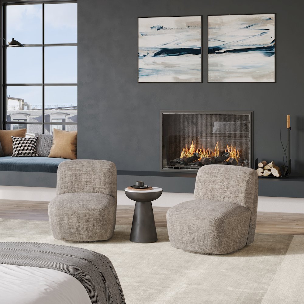 Josie Upholstered Contemporary Casual Swivel Accent Chair. Picture 8