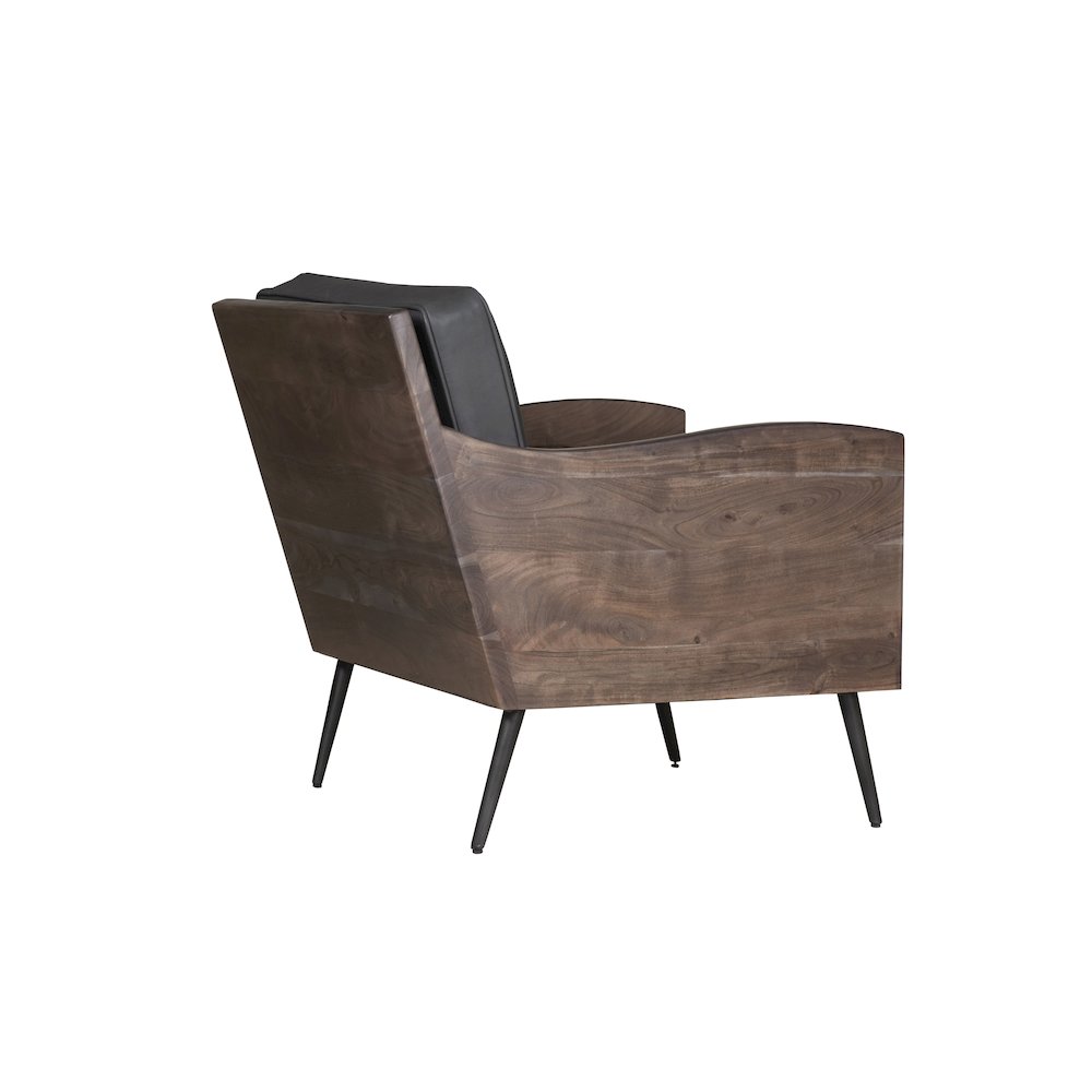 Karma Genuine Leather Solid Wood Rustic Accent Chair. Picture 6