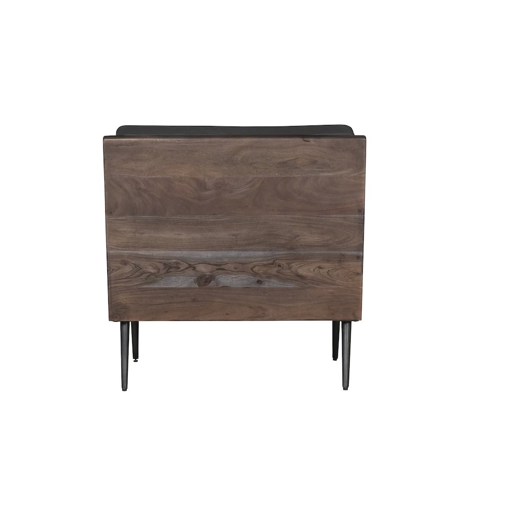 Karma Genuine Leather Solid Wood Rustic Accent Chair. Picture 7