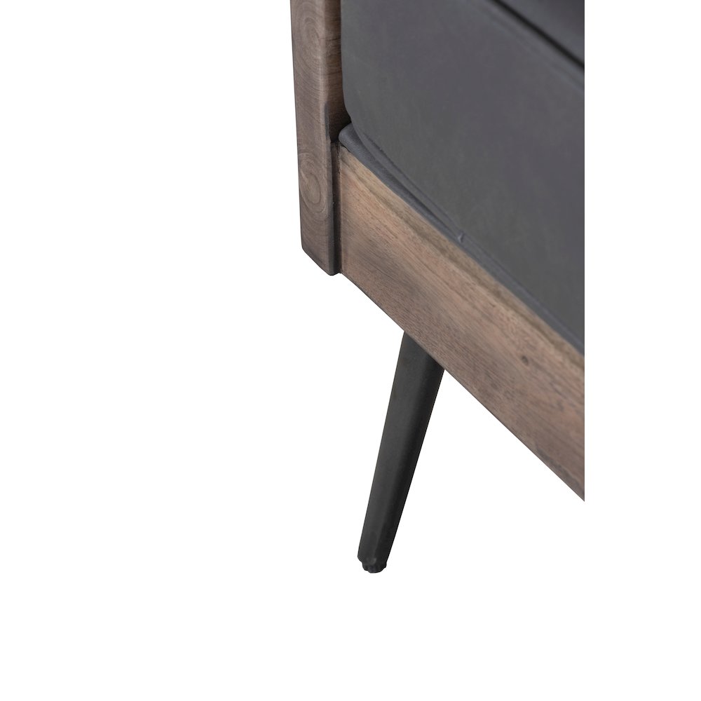 Karma Genuine Leather Solid Wood Rustic Accent Chair. Picture 5