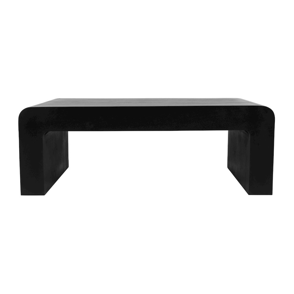 Brooklyn 50" Mid-Century Modern Solid Wood Waterfall Curved Coffee Table. Picture 1
