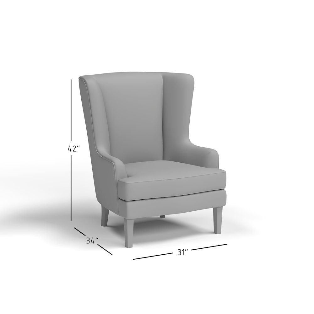 Lacroix Traditional Upholstered Wingback Accent Chair. Picture 7