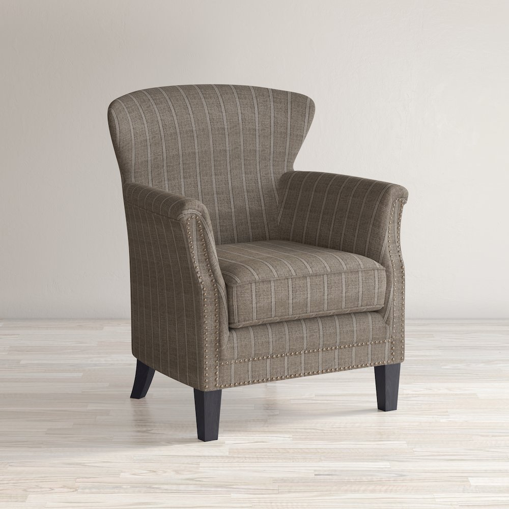 Layla Classic Upholstered Accent Chair with Nailhead Trim. Picture 3