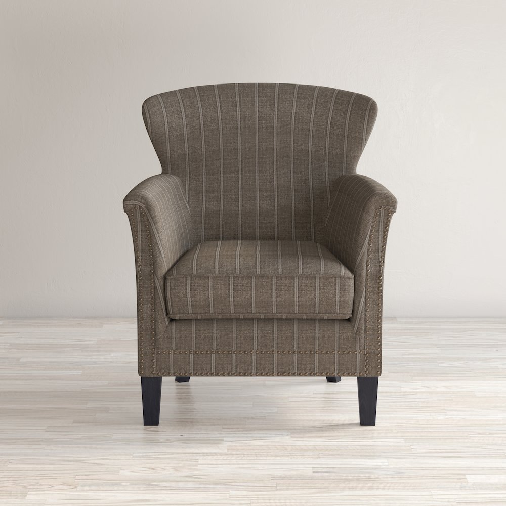 Layla Classic Upholstered Accent Chair with Nailhead Trim. Picture 7