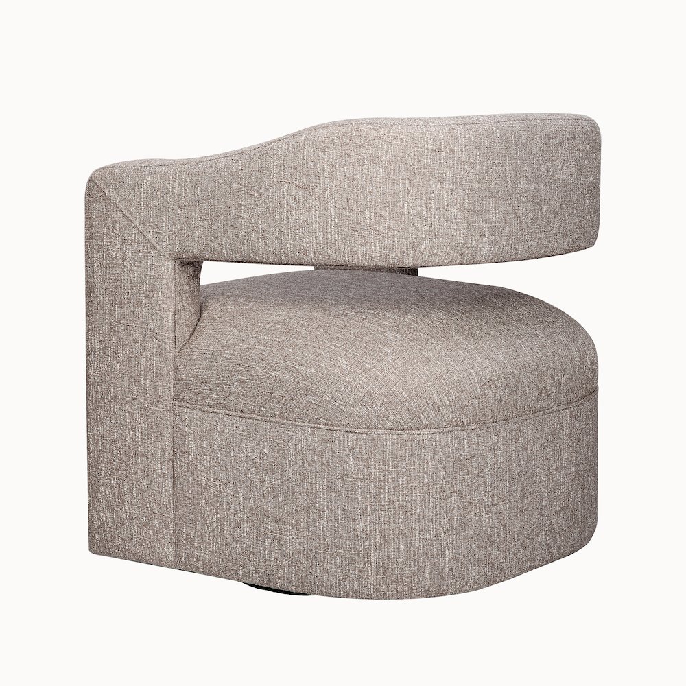 Lexy Modern Sculpted Curved Upholstered Swivel Accent Chair. Picture 5