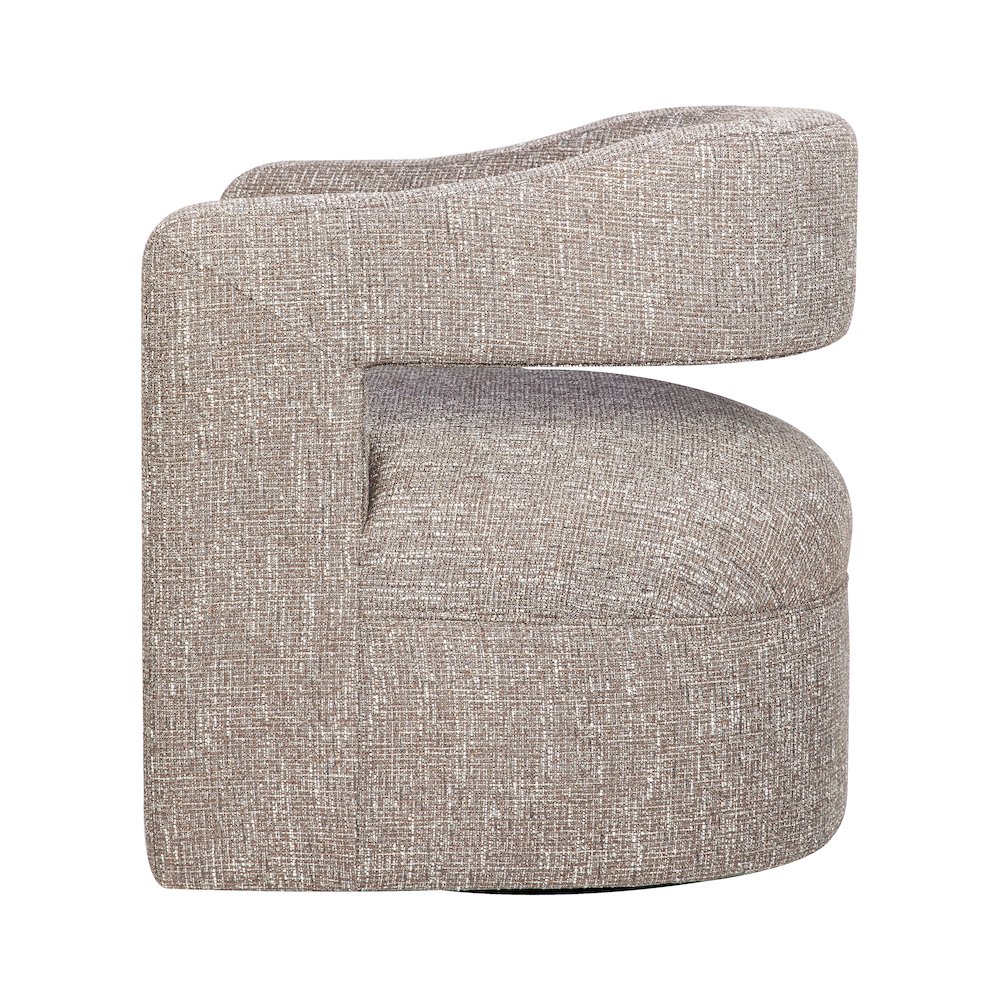Lexy Modern Sculpted Curved Upholstered Swivel Accent Chair. Picture 4