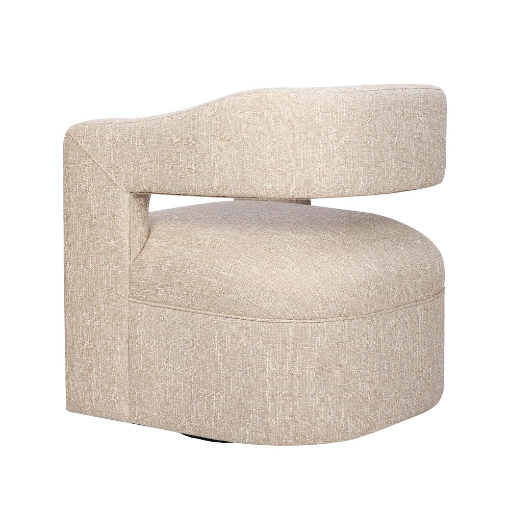 Lexy Modern Sculpted Curved Upholstered Swivel Accent Chair. Picture 5