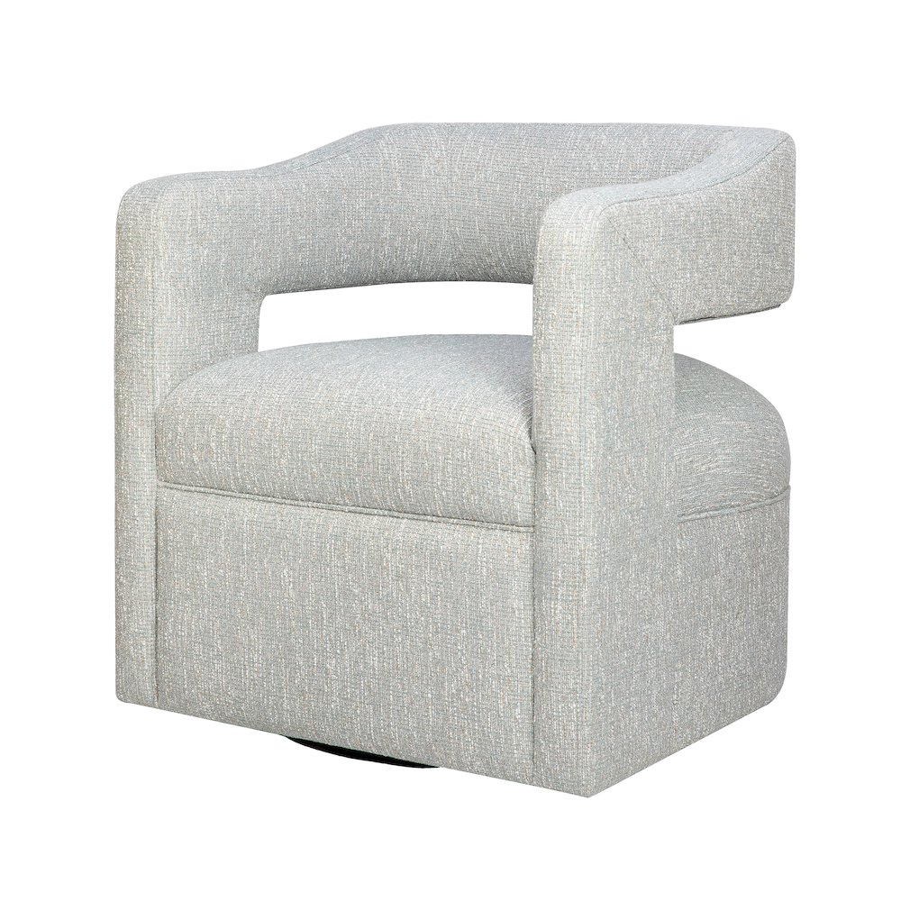 Lexy Modern Sculpted Curved Upholstered Swivel Accent Chair. Picture 2