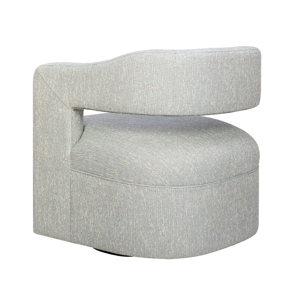 Lexy Modern Sculpted Curved Upholstered Swivel Accent Chair. Picture 5