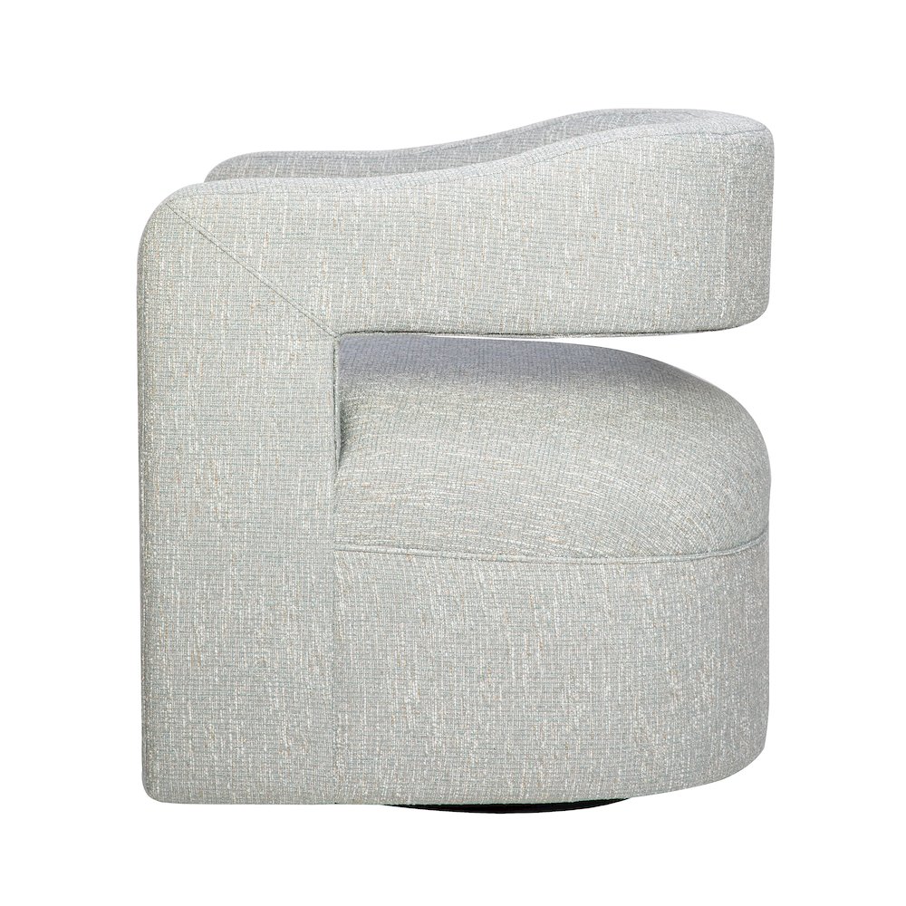 Lexy Modern Sculpted Curved Upholstered Swivel Accent Chair. Picture 4
