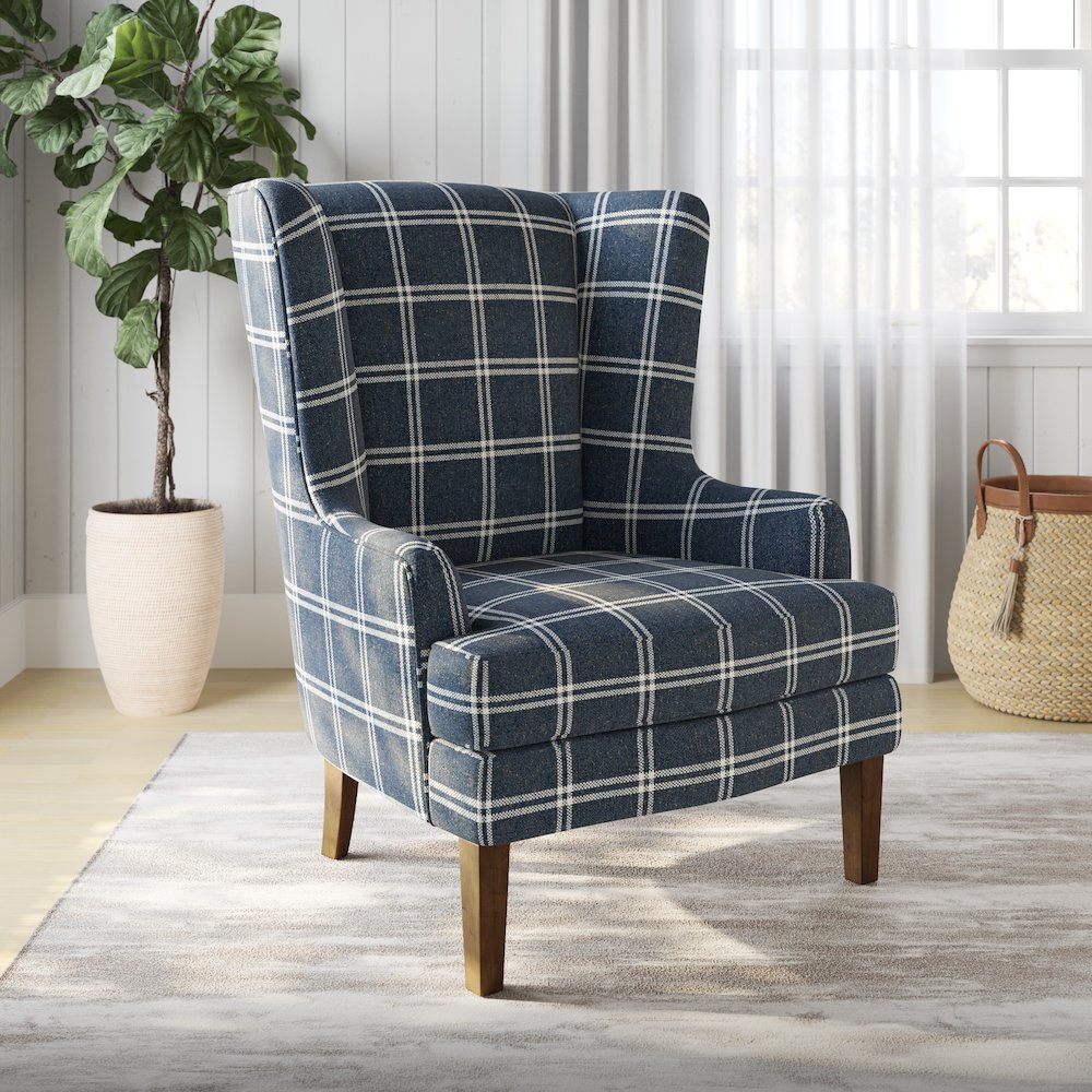 Lacroix Traditional Upholstered Wingback Accent Chair. Picture 8