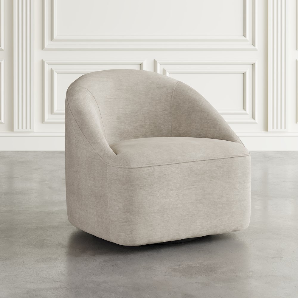 Lulu Mid-Century Modern Upholstered Casual Swivel Accent Chair. Picture 9