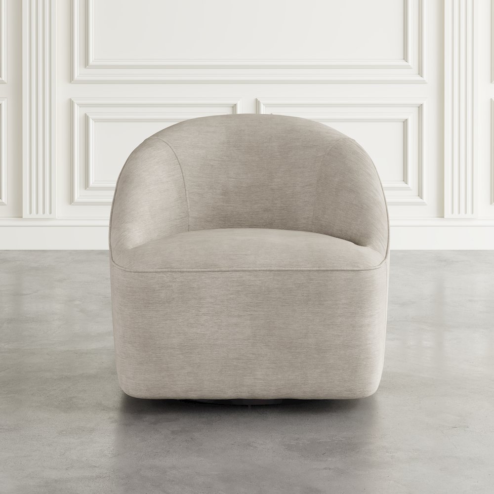 Lulu Mid-Century Modern Upholstered Casual Swivel Accent Chair. Picture 8